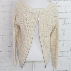 Society 8 Cream Zip Up Back Sweater